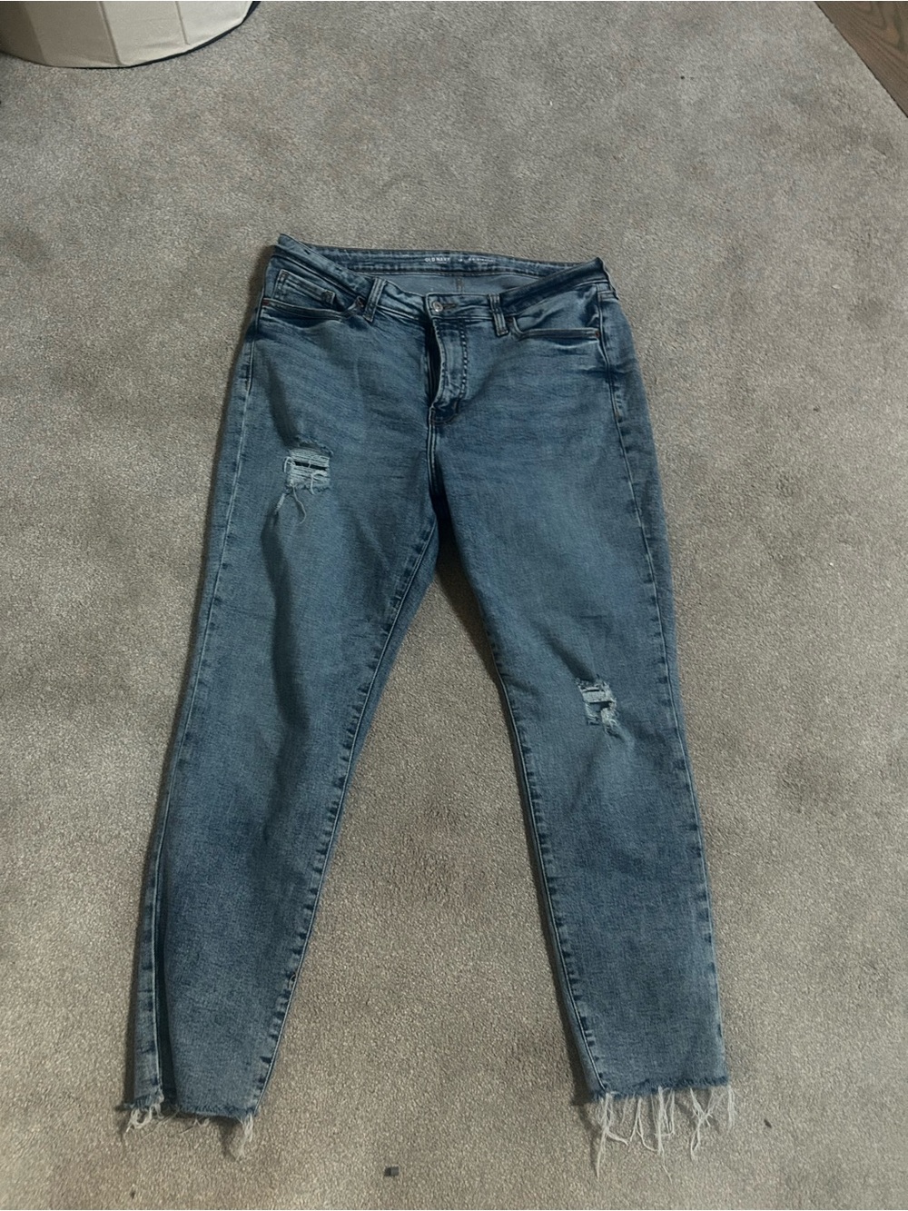 Old Navy Women's Boyfriend Jeans - Medium Blue Wash with Distress